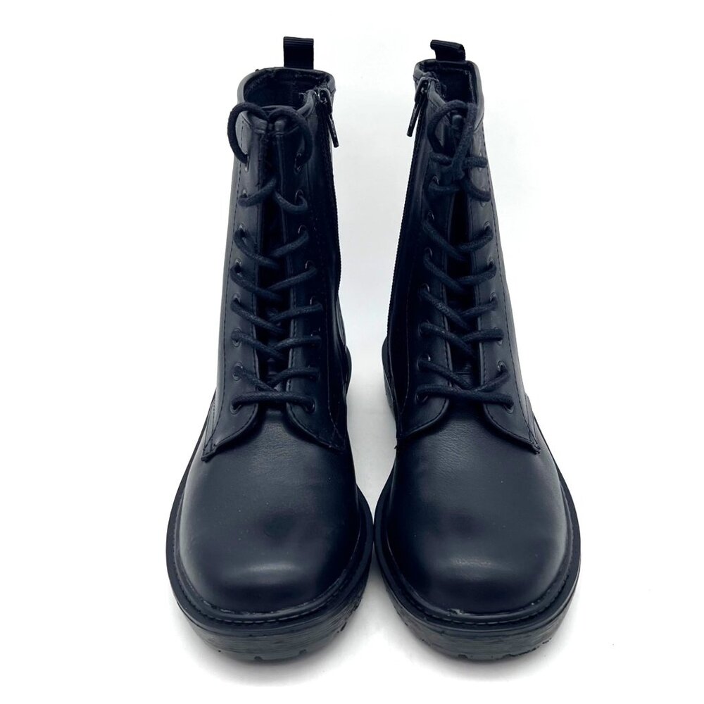 Mudd Combat Boots Womens Size 6 Black Faux Leather Style MDMonti New In Box - Picture 5 of 16